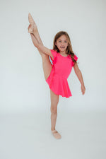 Mila & Rose ® Neon Pink S/S Twirl Leotard - 