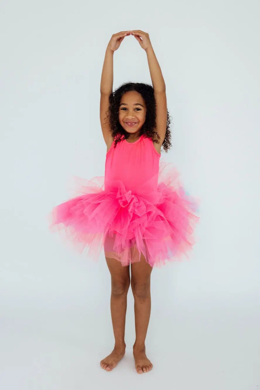 Mila & Rose ® Neon Pink Tank Tutu Leotard - 