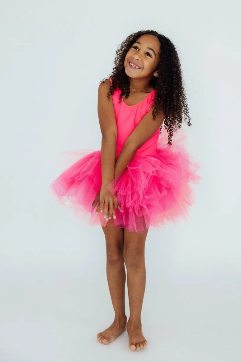 Mila & Rose ® Neon Pink Tank Tutu Leotard - 