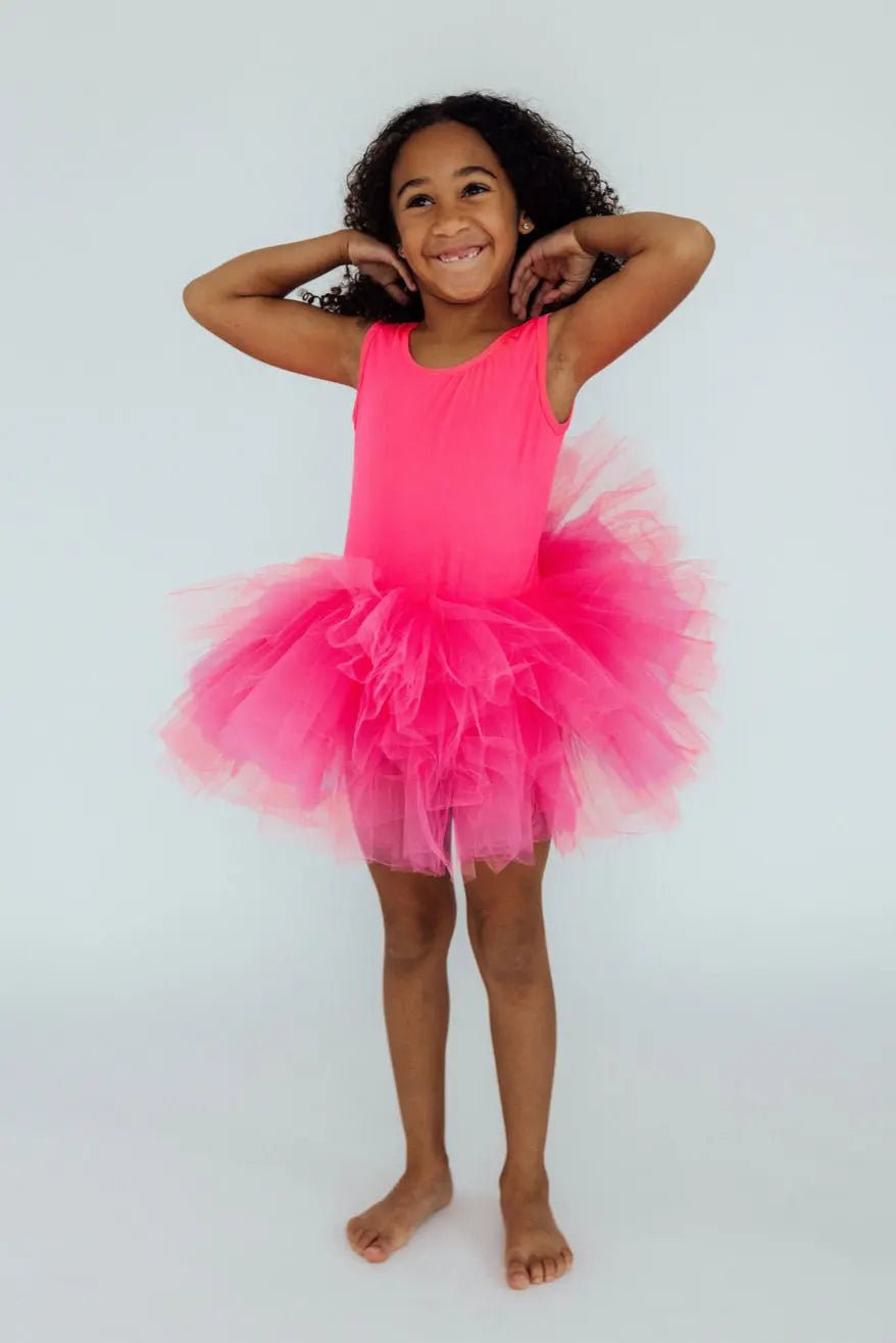 Mila & Rose ® Neon Pink Tank Tutu Leotard - 