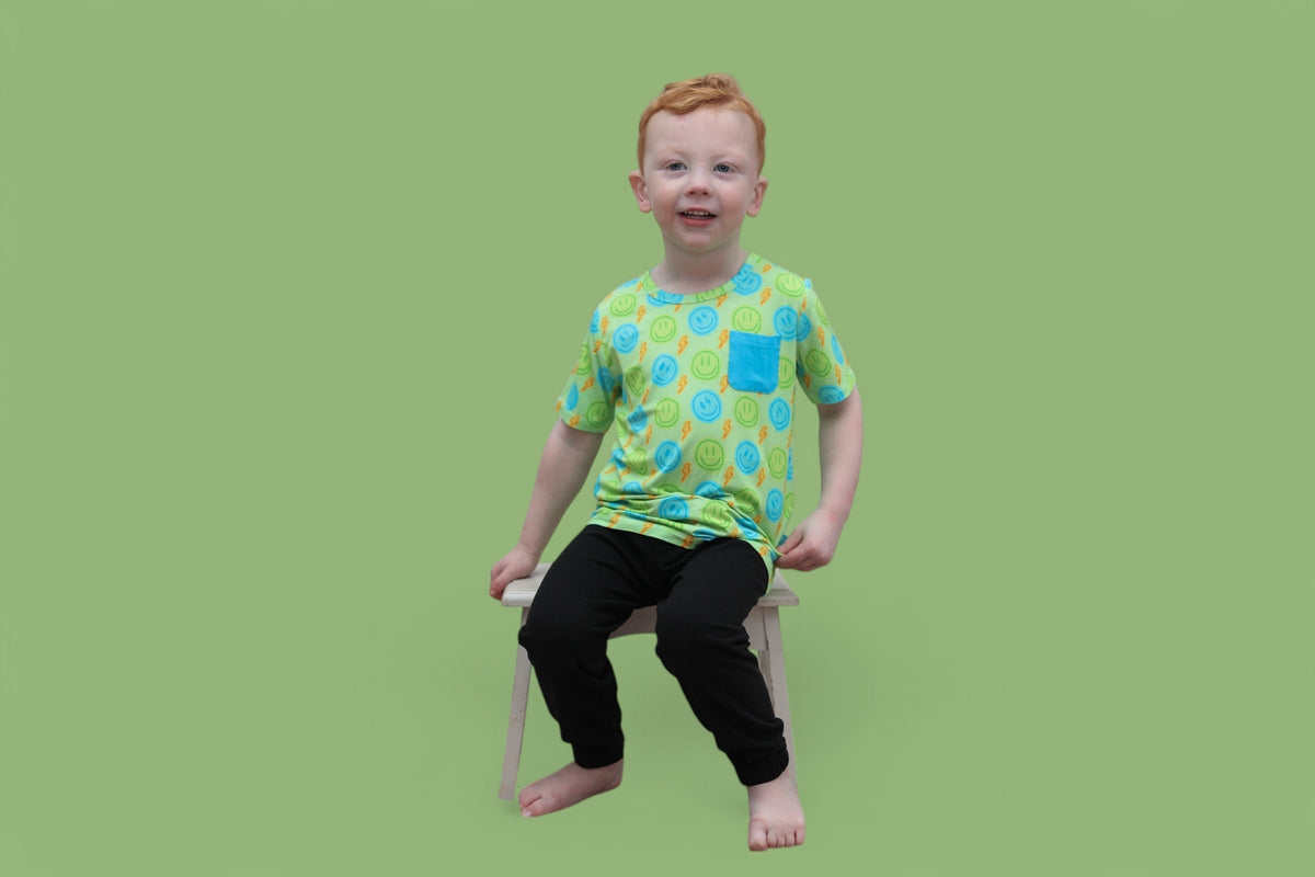 DREAM BIG LITTLE CO NEON SMILES DREAM POCKET TEEEveretts Place