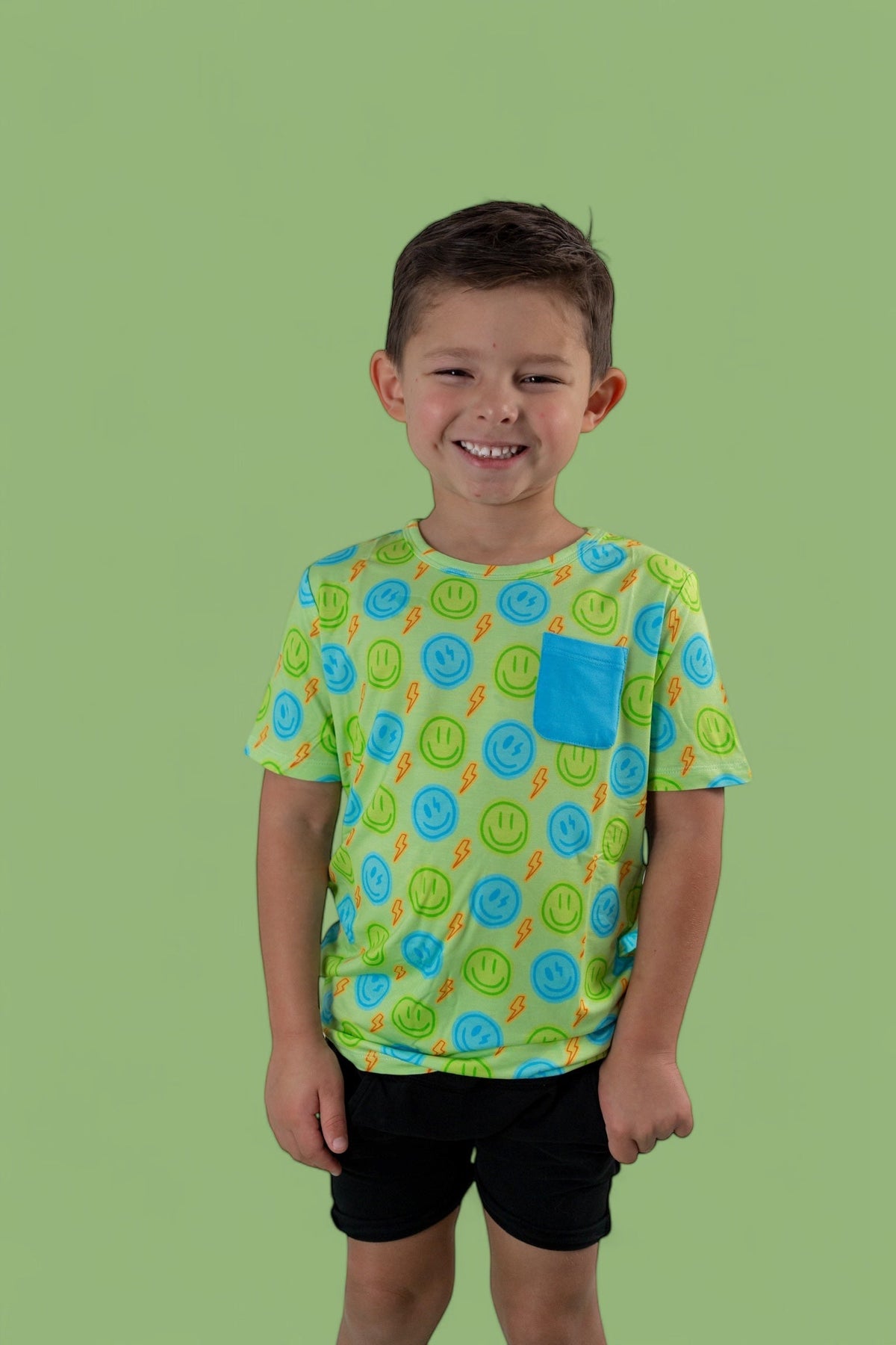 DREAM BIG LITTLE CO NEON SMILES DREAM POCKET TEEEveretts Place