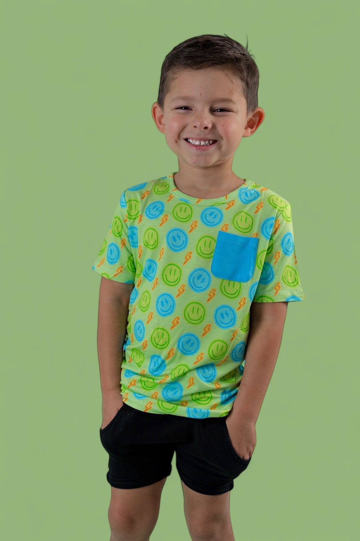 DREAM BIG LITTLE CO NEON SMILES DREAM POCKET TEEEveretts Place