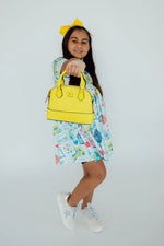 Mila & Rose ® Neon Yellow Glitter Girl's Crossbody Purse - 