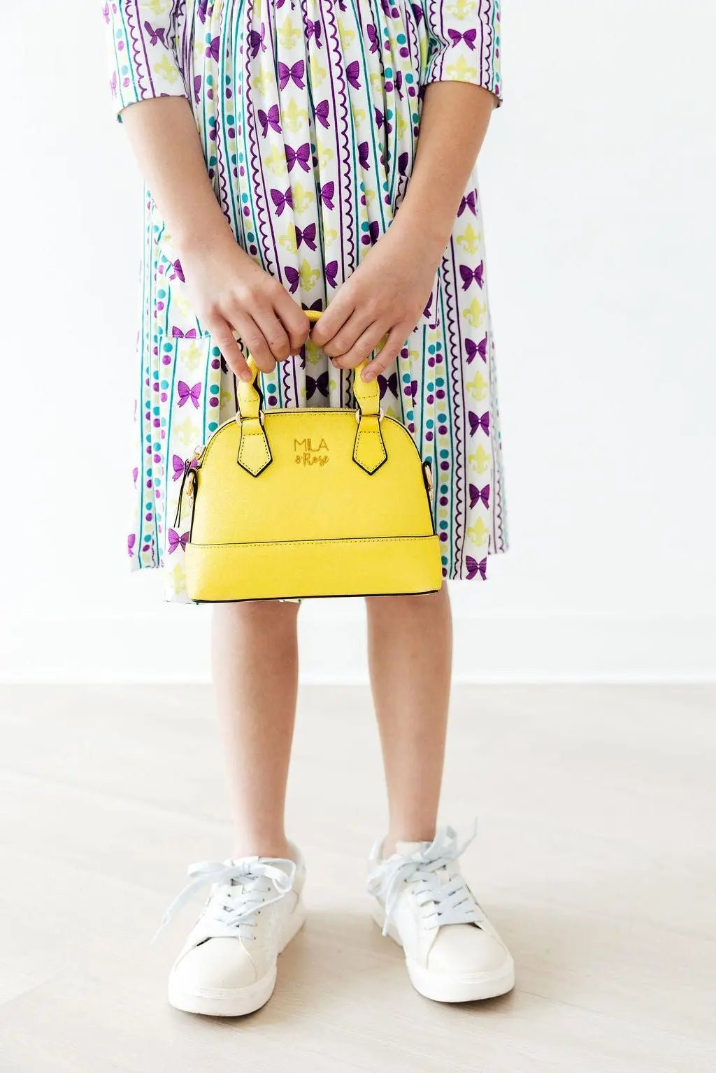Mila & Rose ® Neon Yellow Glitter Girl's Crossbody Purse - 