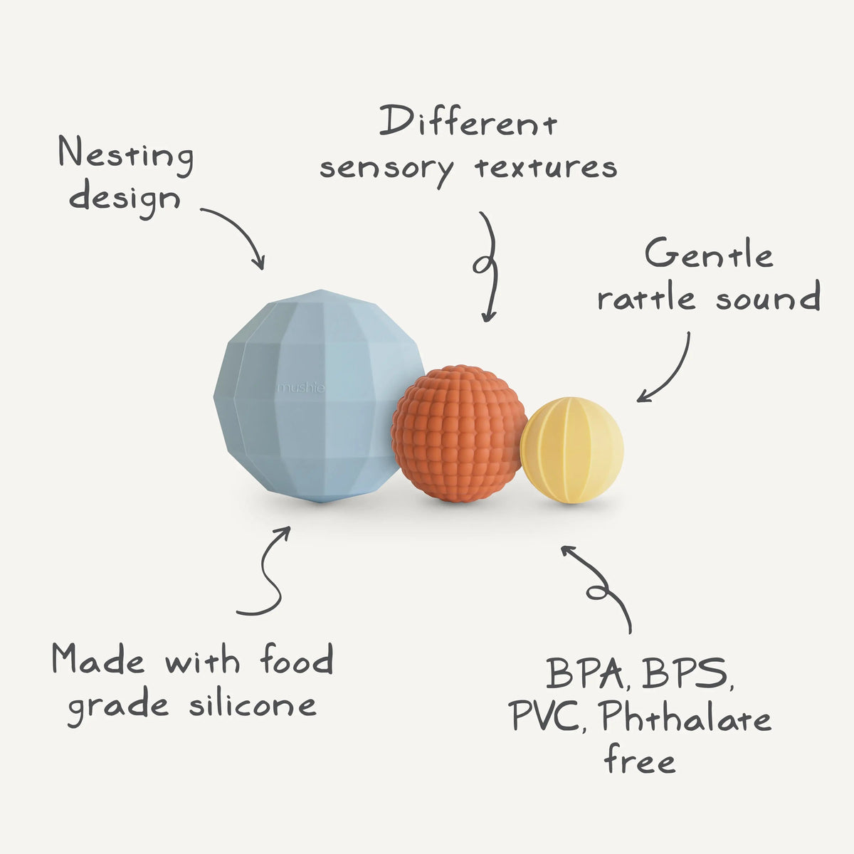 Mushie Nesting Spheres Sensory Toy - 