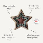 Mushie Nesting Stars Toy Set for Kids Aged 10 Months to 3 Years - Everetts Place Boutique - 