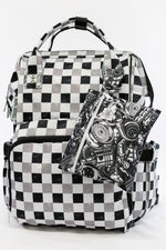 Texas Tushies Neutral Check Diaper Bag with Trendy Backpack Style for Busy Parents - Luggage & Bags > Diaper Bags
