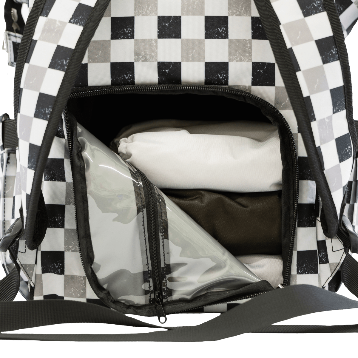 Texas Tushies Neutral Check Diaper Bag with Trendy Backpack Style for Busy Parents - 