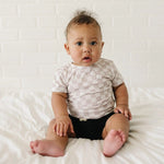Little Joy Co. Neutral Checkered Bamboo Tee for Baby 3 to 6 Months - Everetts Place Boutique - 