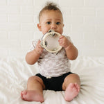 Little Joy Co. Neutral Checkered Bamboo Tee for Baby 3 to 6 Months - Everetts Place Boutique - 