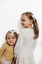 Little Mae & Co Neutral Checkered Bow Hair Accessory Newborn to Toddler - Everetts Place Boutique - 