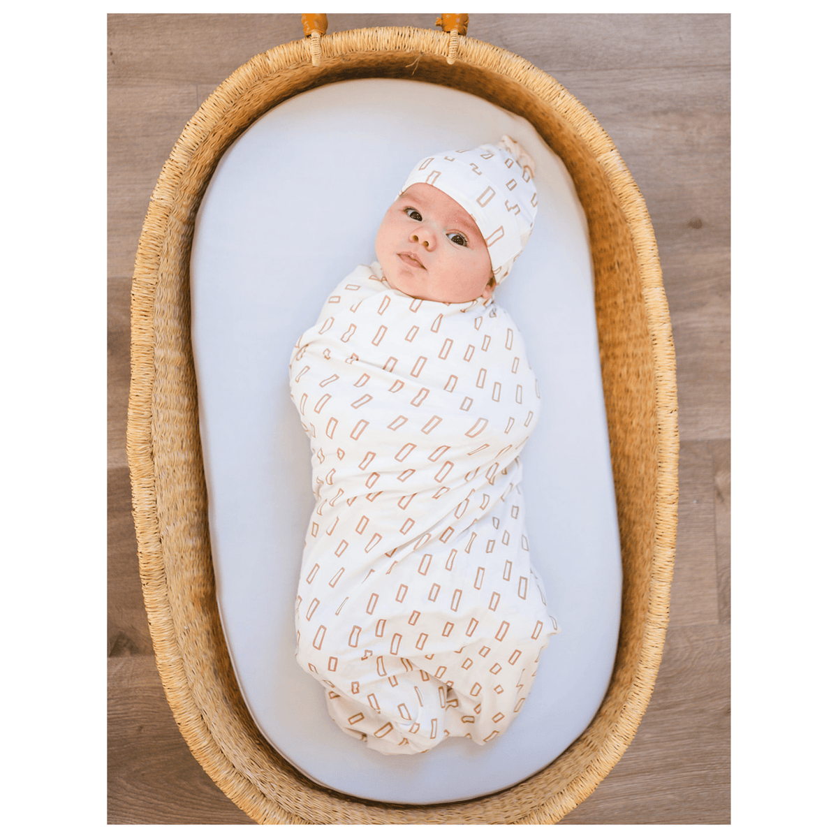 Harp Angel Boutique Neutral Rectangle Bamboo Baby Swaddle Blanket - Soft Stretch Newborn Swaddle