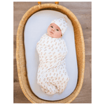 Harp Angel Boutique Neutral Rectangle Bamboo Baby Swaddle Blanket - Soft Stretch Newborn Swaddle