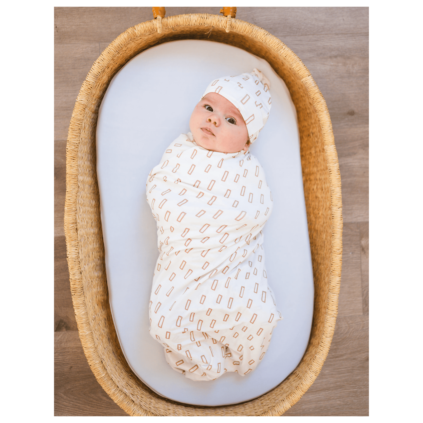 Harp Angel Boutique Neutral Rectangle Bamboo Baby Swaddle Blanket - Soft Stretch Newborn Swaddle