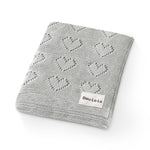 Bleu La La 100 Percent Cotton Luxury Knit Heart Swaddle Baby Blanket - Baby & Toddler > Swaddling & Receiving Blankets Blanket