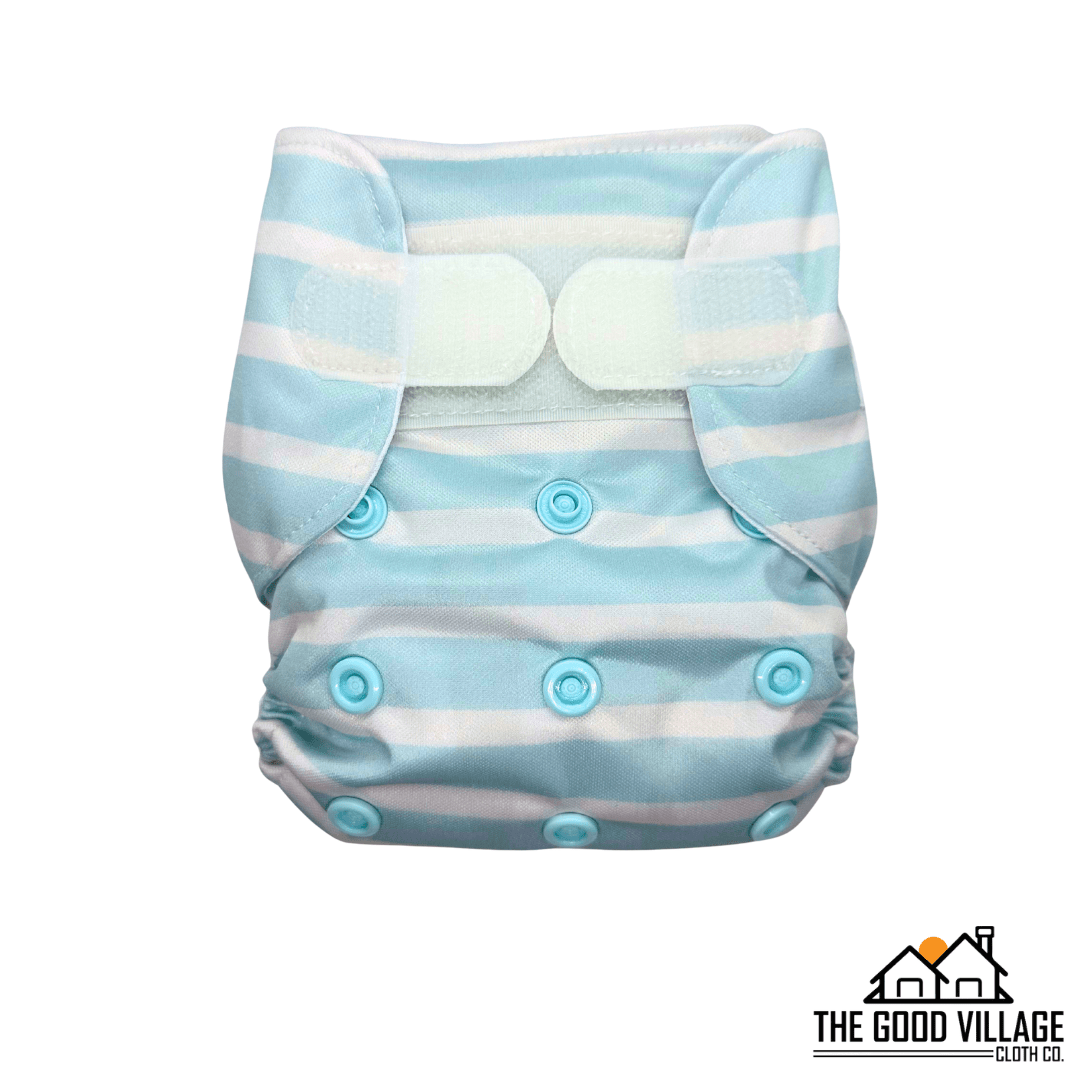 The Good Village Cloth Co. Newborn All - in - One Diaper | Sailor's Breeze - 