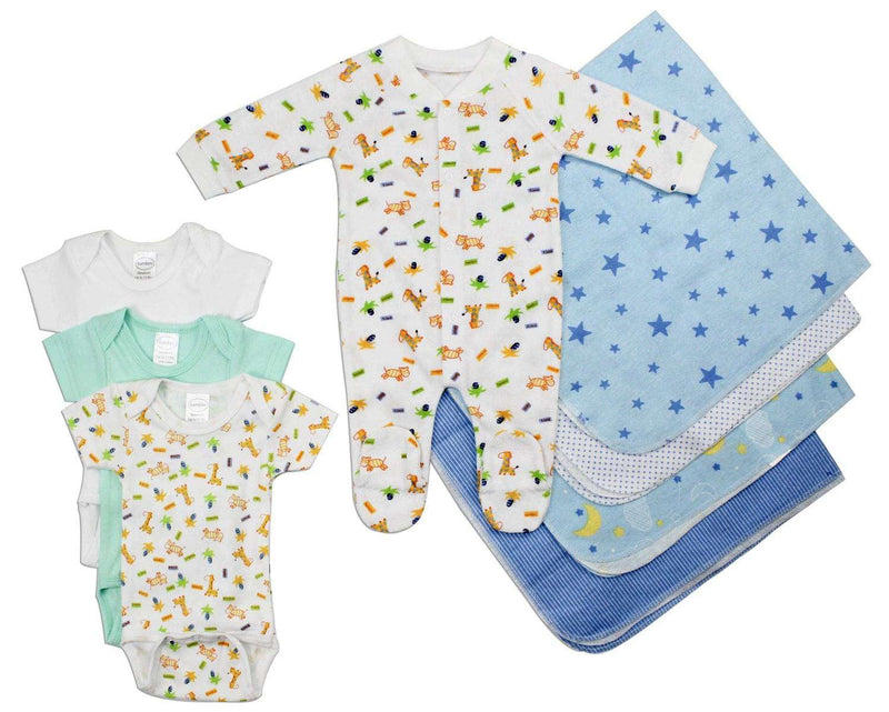 Newborn Baby BoyThis stylish Bambini layette set is an ideal choice for newborn babies, offering a selection of snug and gentle cotton garments that ensure maximum comfort. It also Everetts Place: Online Boutique 