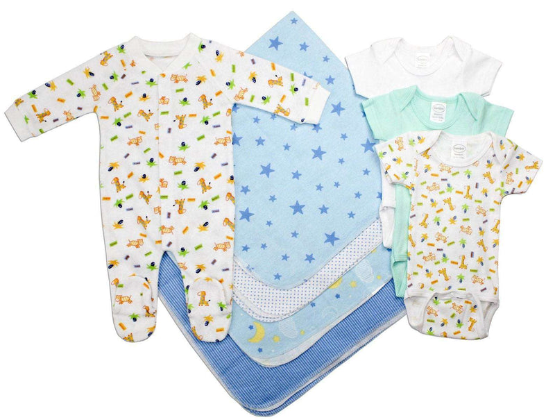 Newborn Baby BoyThis stylish Bambini layette set is an ideal choice for newborn babies, offering a selection of snug and gentle cotton garments that ensure maximum comfort. It also Everetts Place: Online Boutique 