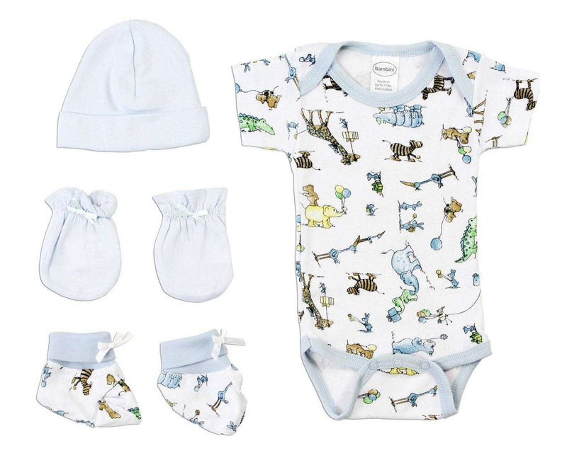 Newborn Baby Boys 4 Pc Layette Baby Shower Gift - Everetts Place: Online Boutique - Baby Clothing