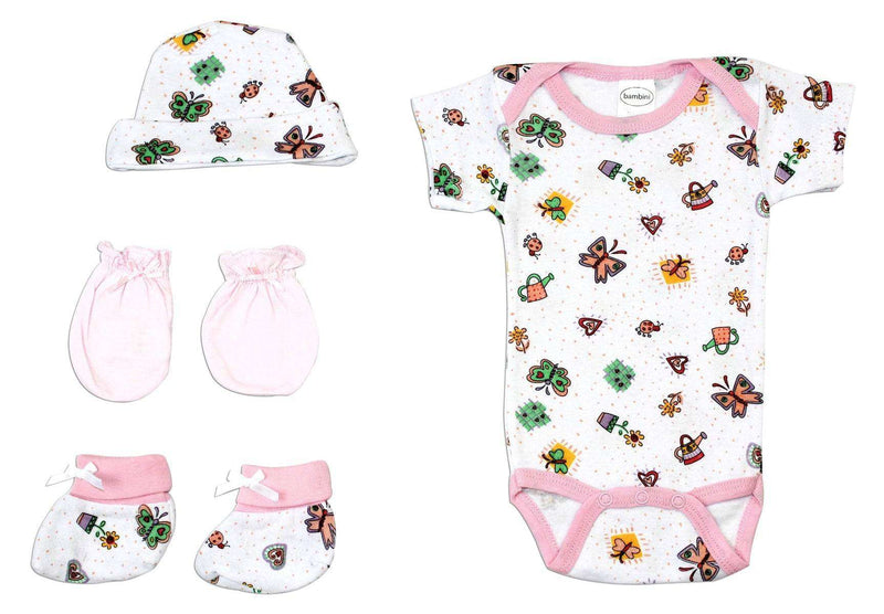 Newborn Baby Girls 4 Pc Layette Baby Shower Gift - Everetts Place: Online Boutique - Baby Clothing