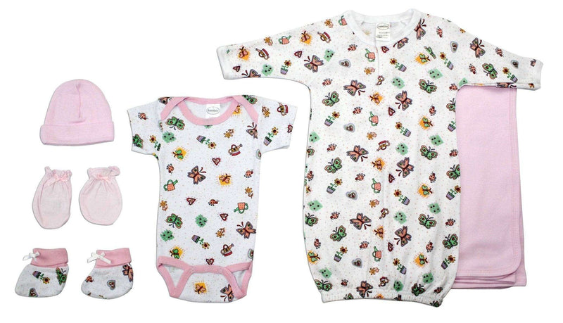 Newborn Baby Girls 6 Pc Layette Baby Shower Gift - Everetts Place: Online Boutique - Baby Clothing