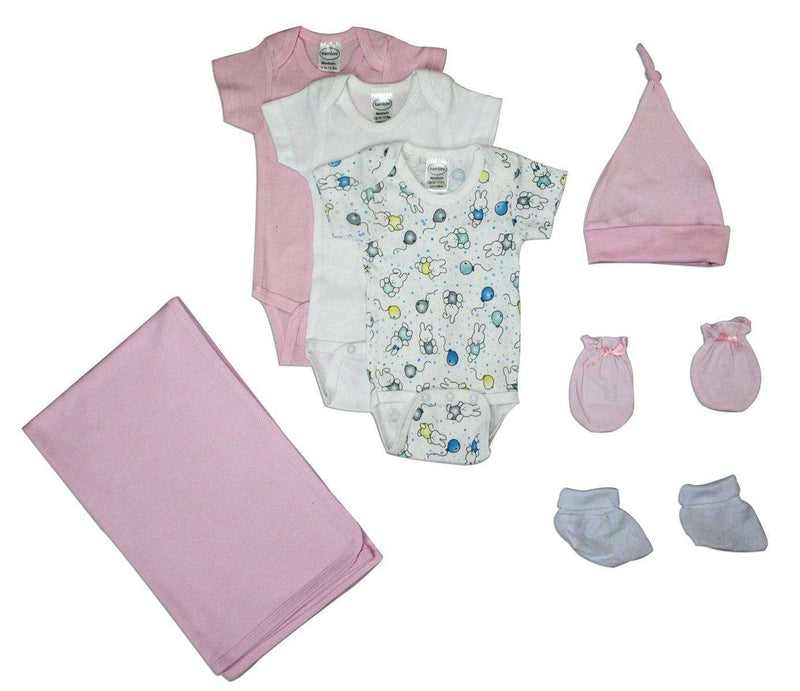 Newborn Baby Girls 7 Pc Layette Baby Shower Gift - Everetts Place: Online Boutique - Baby Clothing