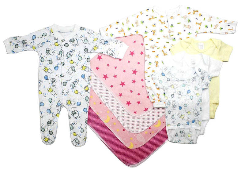 Newborn Baby Girls 9 Pc Layette Baby Shower Gift - Everetts Place: Online Boutique - Baby Clothing