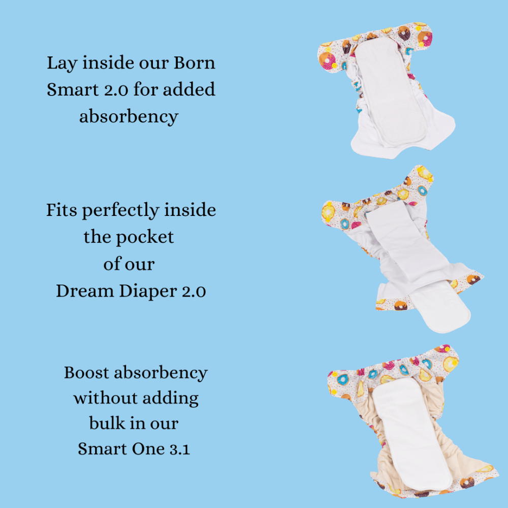 Smart Bottoms Newborn Cloth Diaper Organic Cotton and Hemp Insert - 2 pack - 