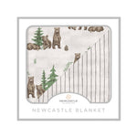 Newcastle Classics Newcastle Classics Bamboo Muslin Kids Blanket Wilderness Bear And Pencil StripeEveretts Place