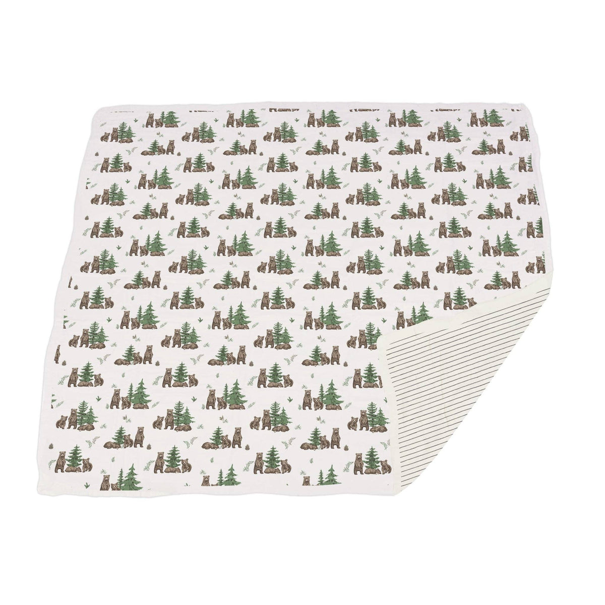 Newcastle Classics Newcastle Classics Bamboo Muslin Kids Blanket Wilderness Bear And Pencil StripeEveretts Place