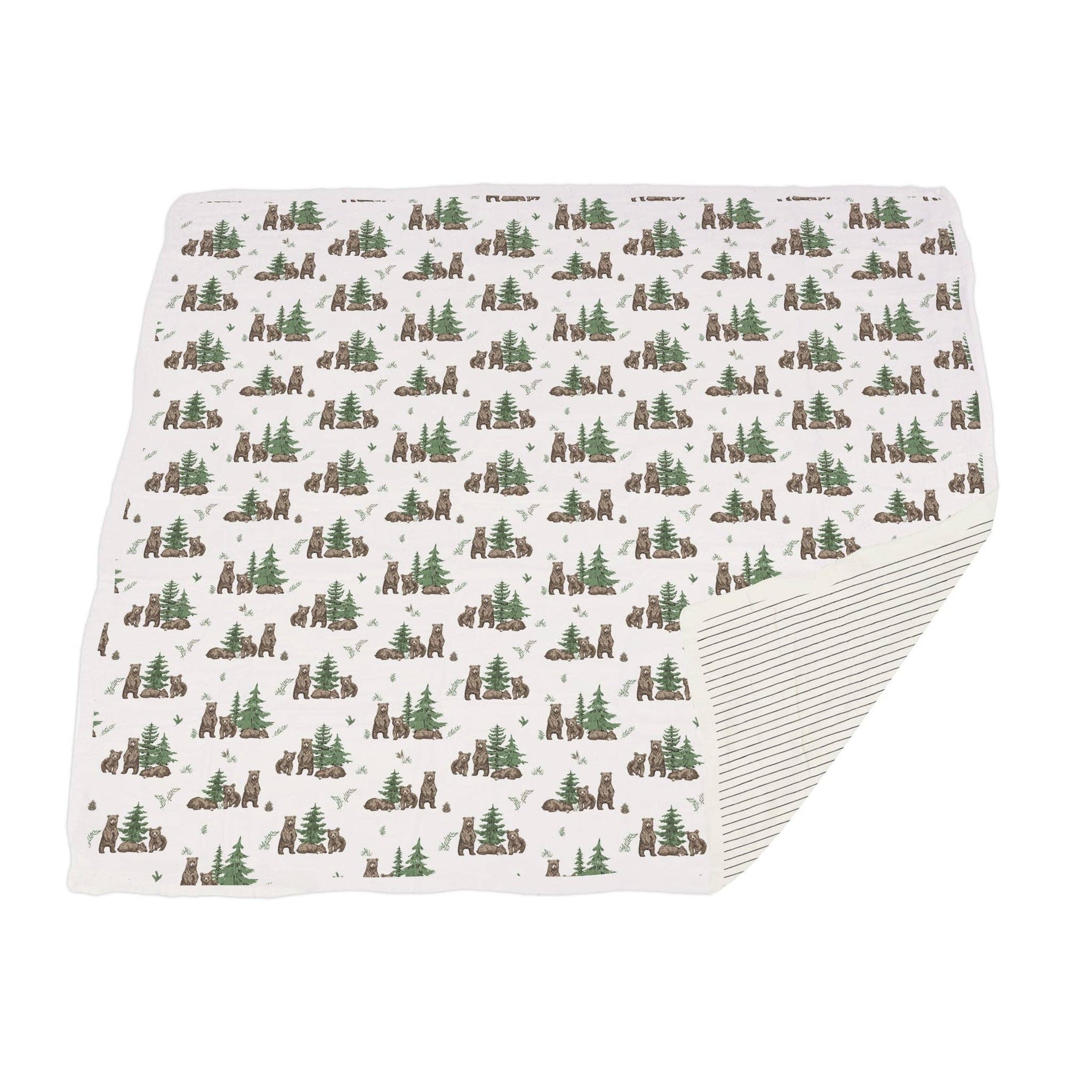 Newcastle Classics Newcastle Classics Bamboo Muslin Kids Blanket Wilderness Bear And Pencil StripeEveretts Place