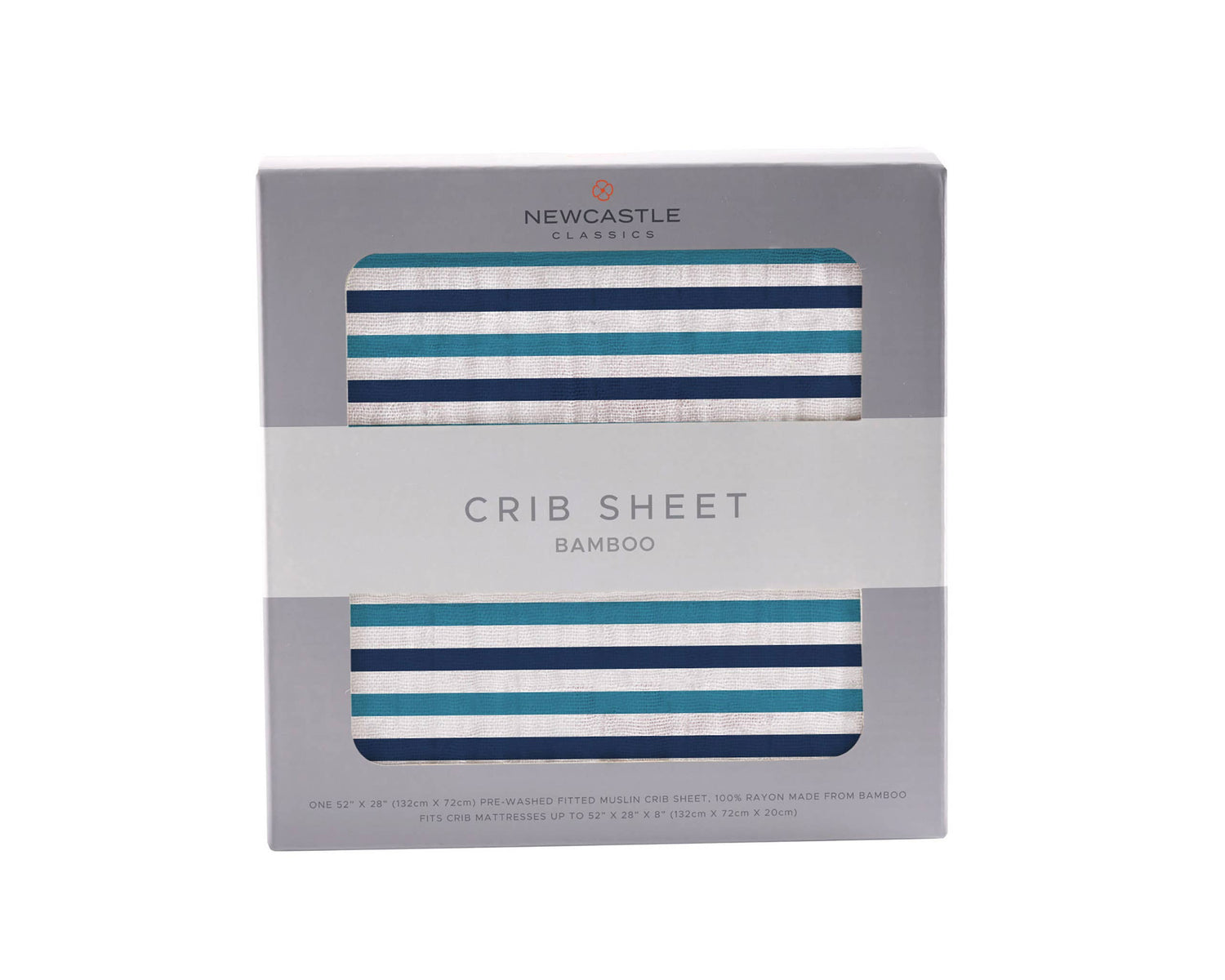 Newcastle Classics Newcastle Classics Blue And White Stripe Bamboo Muslin Crib Sheet 28x52Everetts Place