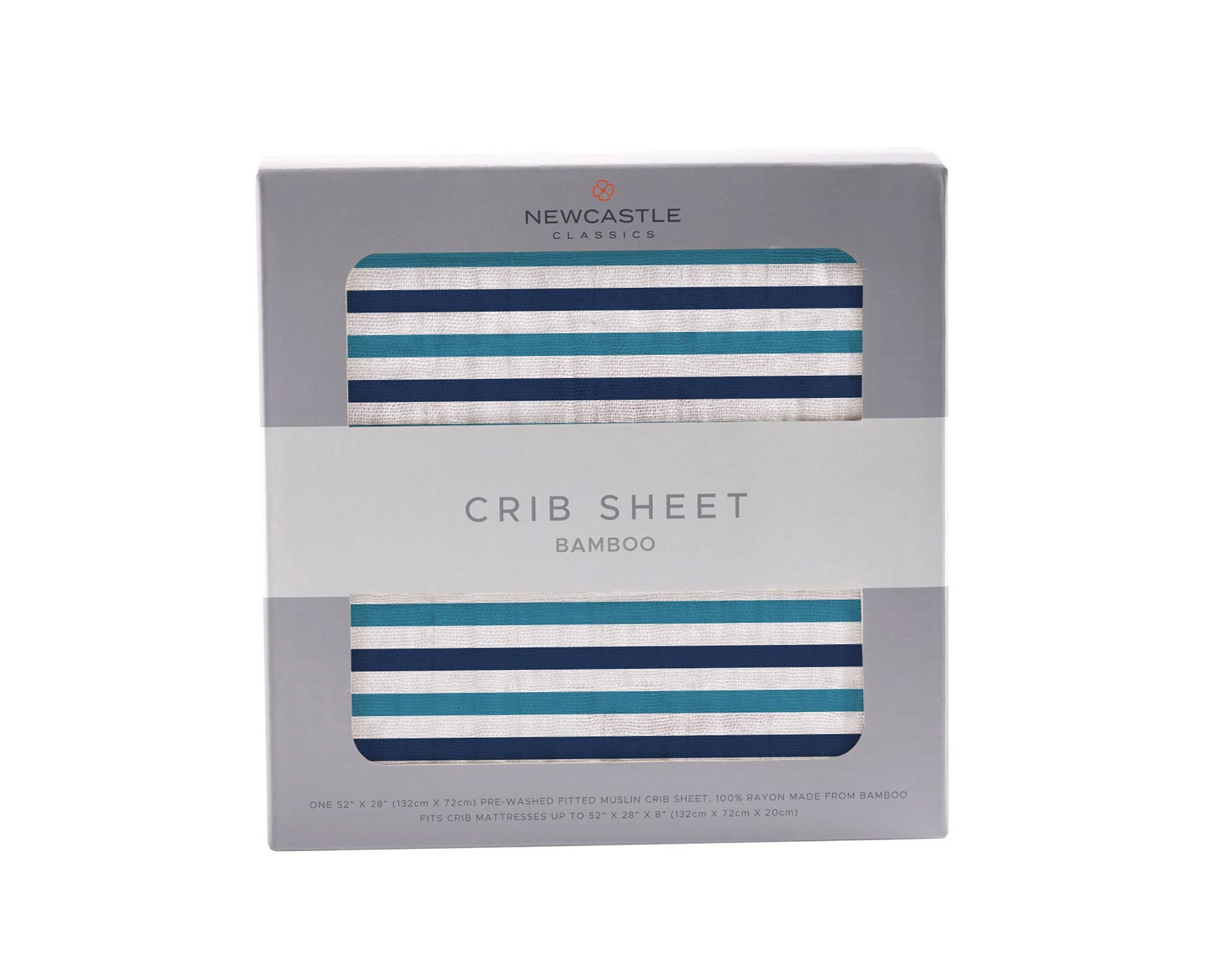 Newcastle Classics Newcastle Classics Blue And White Stripe Bamboo Muslin Crib Sheet 28x52Everetts Place