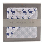 Newcastle Classics Newcastle Classics Muslin Blanket with Blue Deer Design for Infants - Home & Garden > Linens & Bedding > Bedding > Blankets Baby Blanket