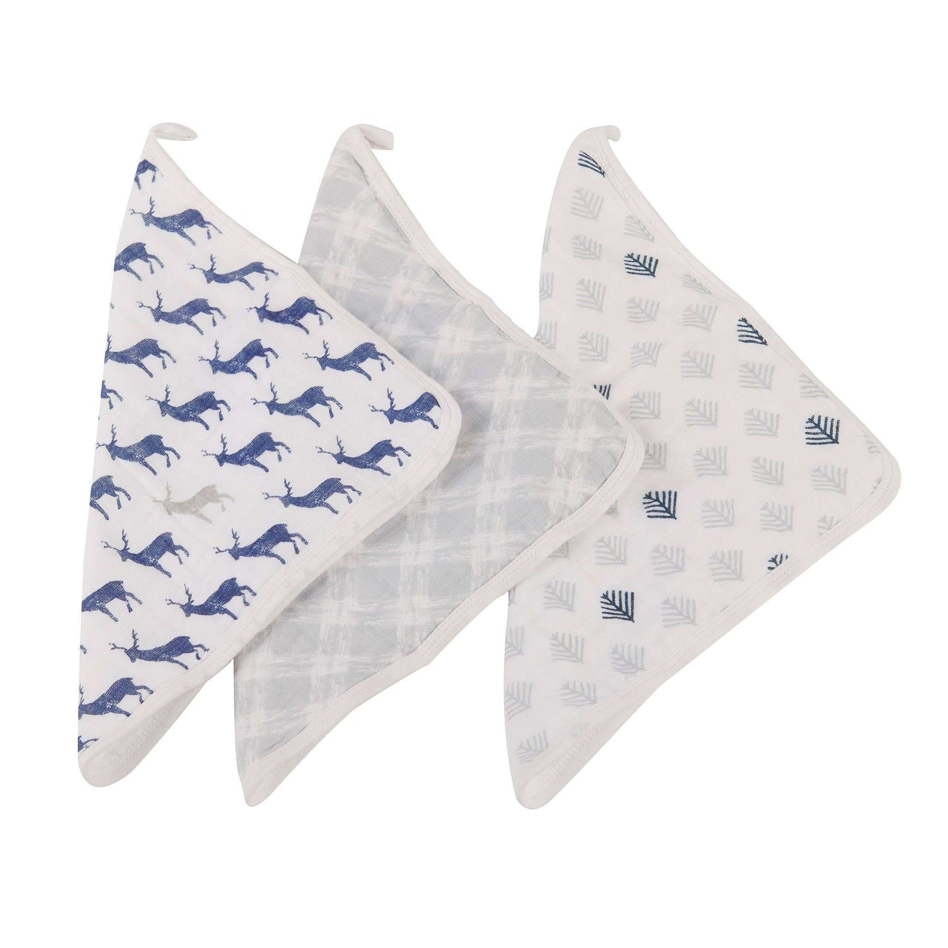 Newcastle Classics Blue Deer Washcloth Set of 3 100 Percent Plush Cotton Newcastle Classics