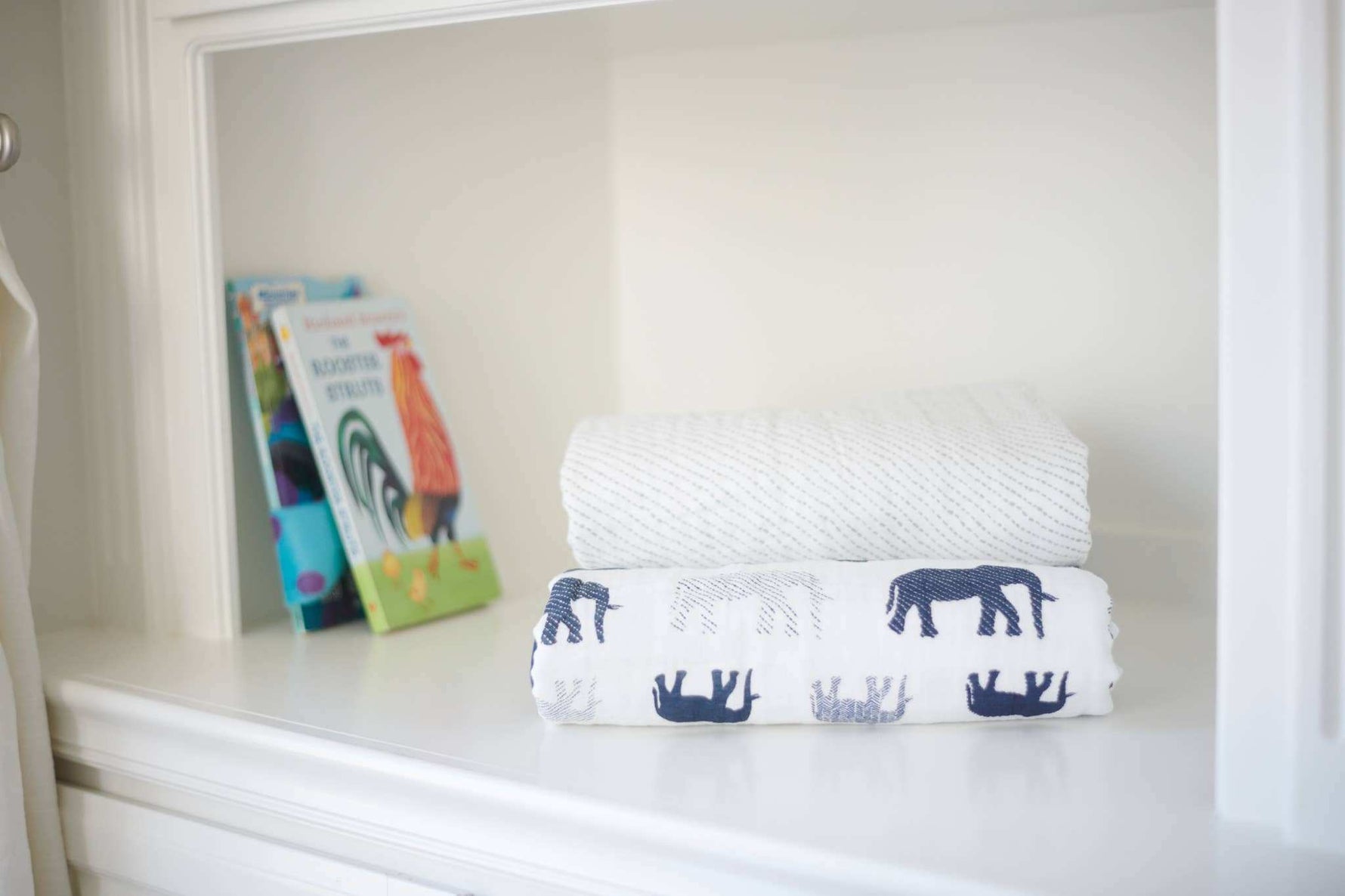 Newcastle Classics Newcastle Classics Cotton Muslin Blanket with Blue Elephant Design for Kids - Home & Garden > Linens & Bedding > Bedding > Blankets Baby Blanket