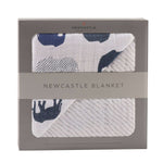 Newcastle Classics Newcastle Classics Cotton Muslin Blanket with Blue Elephant Design for Kids - Home & Garden > Linens & Bedding > Bedding > Blankets Baby Blanket