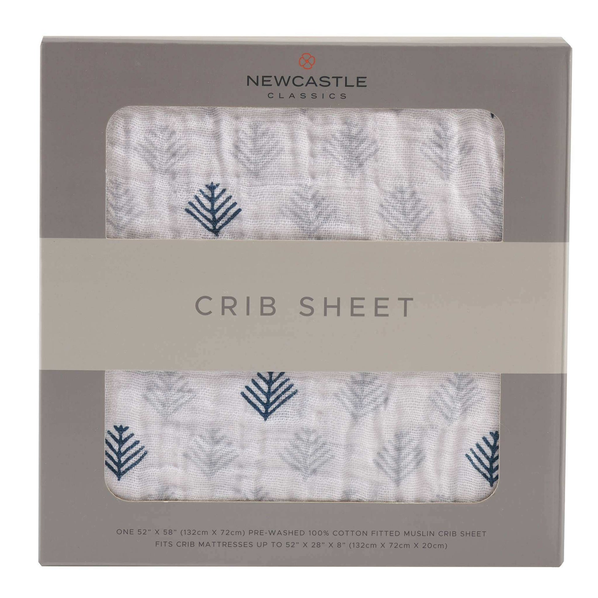 Newcastle Classics Glacier Branch Crib Sheet 100 Percent Natural Cotton Muslin Newcastle Classics