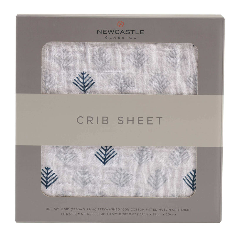 Newcastle Classics Glacier Branch Crib Sheet 100 Percent Natural Cotton Muslin Newcastle Classics