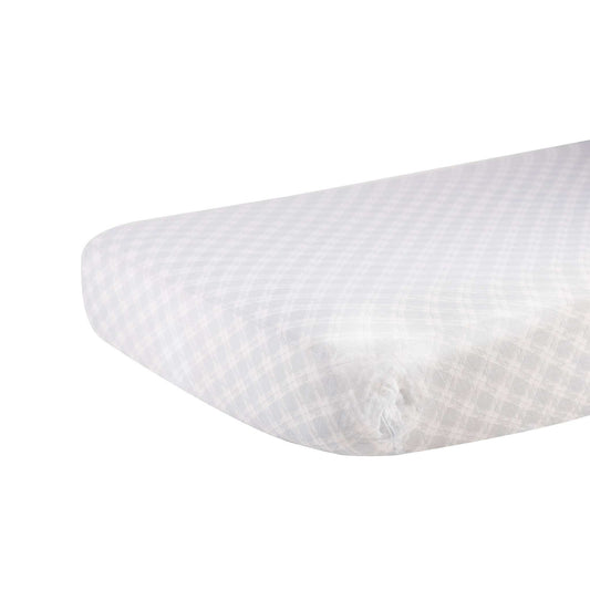 Newcastle Classics Glacier Grey Plaid Crib Sheet Breathable Soft Natural Cotton Muslin 28x52 Inches Newcastle Classics