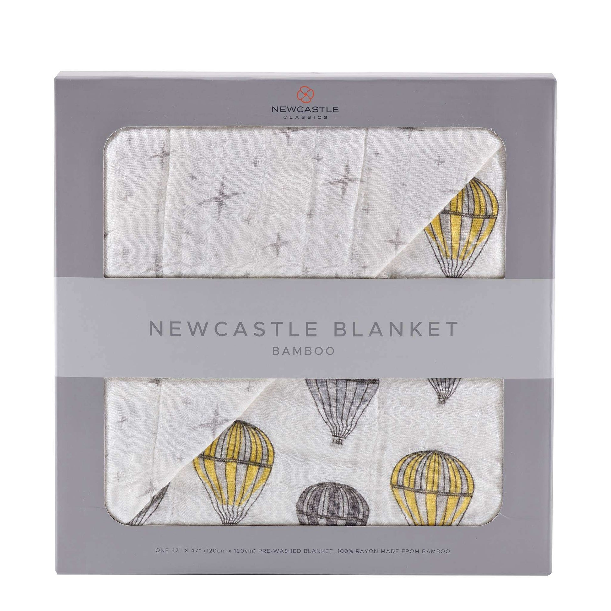 Newcastle Classics Hot Air Balloon and North Star Kids Bamboo Muslin Blanket 47 x 47 Inches Newcastle Classics