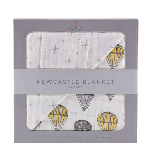 Newcastle Classics Hot Air Balloon and North Star Kids Bamboo Muslin Blanket 47 x 47 Inches Newcastle Classics