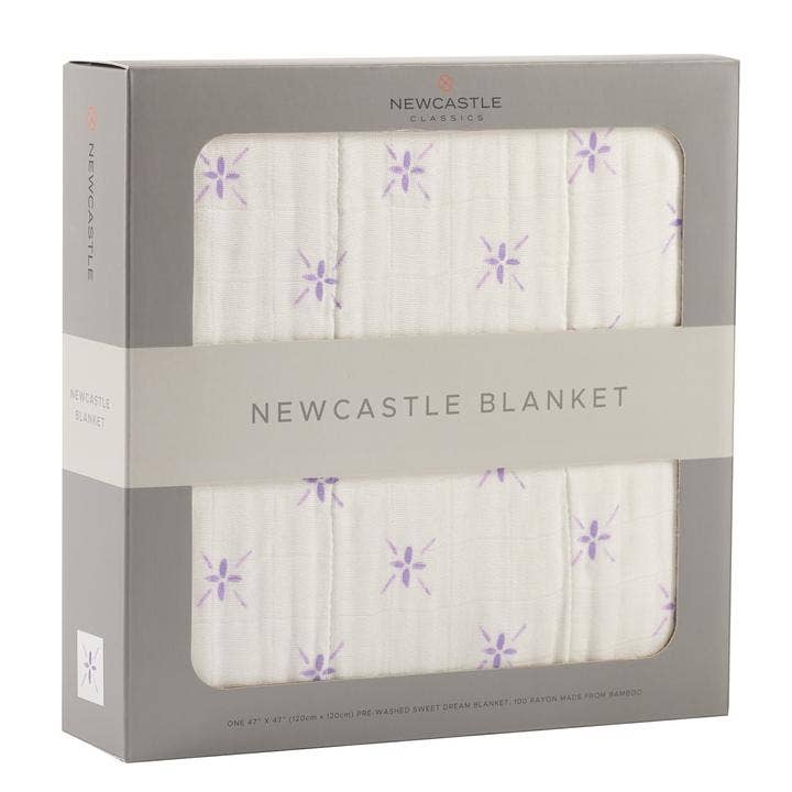 Newcastle Classics Newcastle Classics Lavender Flower And White Bamboo Muslin Blanket For KidsEveretts Place