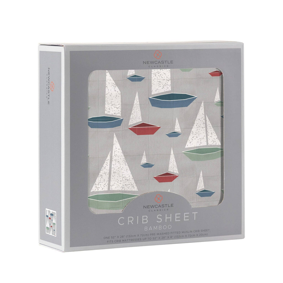 Newcastle Classics Newcastle Classics Marina Sailboats Bamboo Muslin Fitted Crib Sheet 28x52Everetts Place