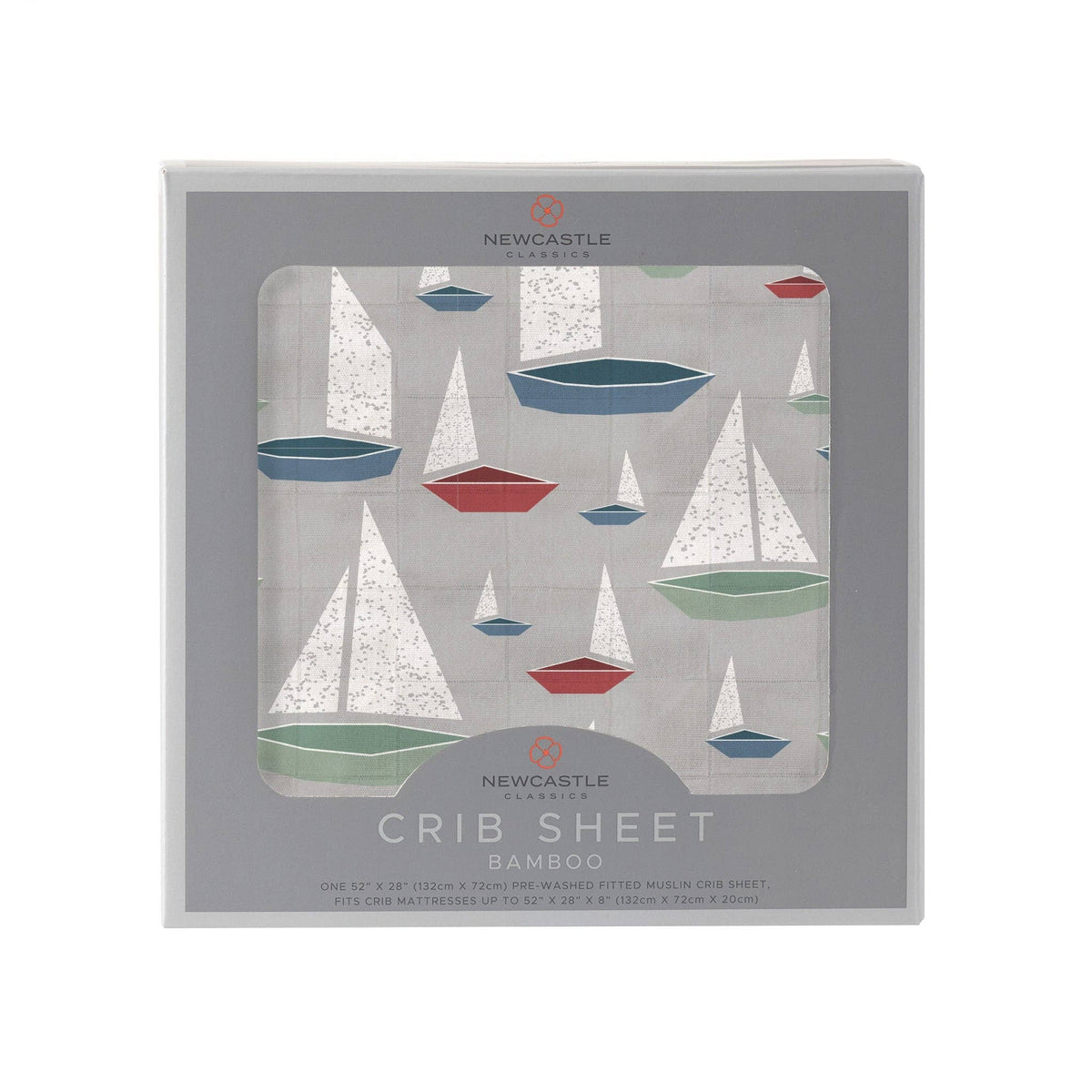 Newcastle Classics Newcastle Classics Marina Sailboats Bamboo Muslin Fitted Crib Sheet 28x52Everetts Place