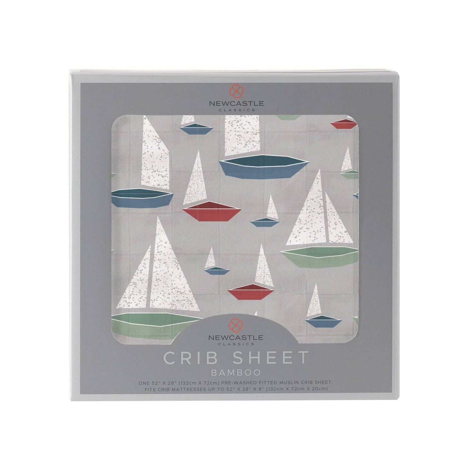 Newcastle Classics Newcastle Classics Marina Sailboats Bamboo Muslin Fitted Crib Sheet 28x52Everetts Place