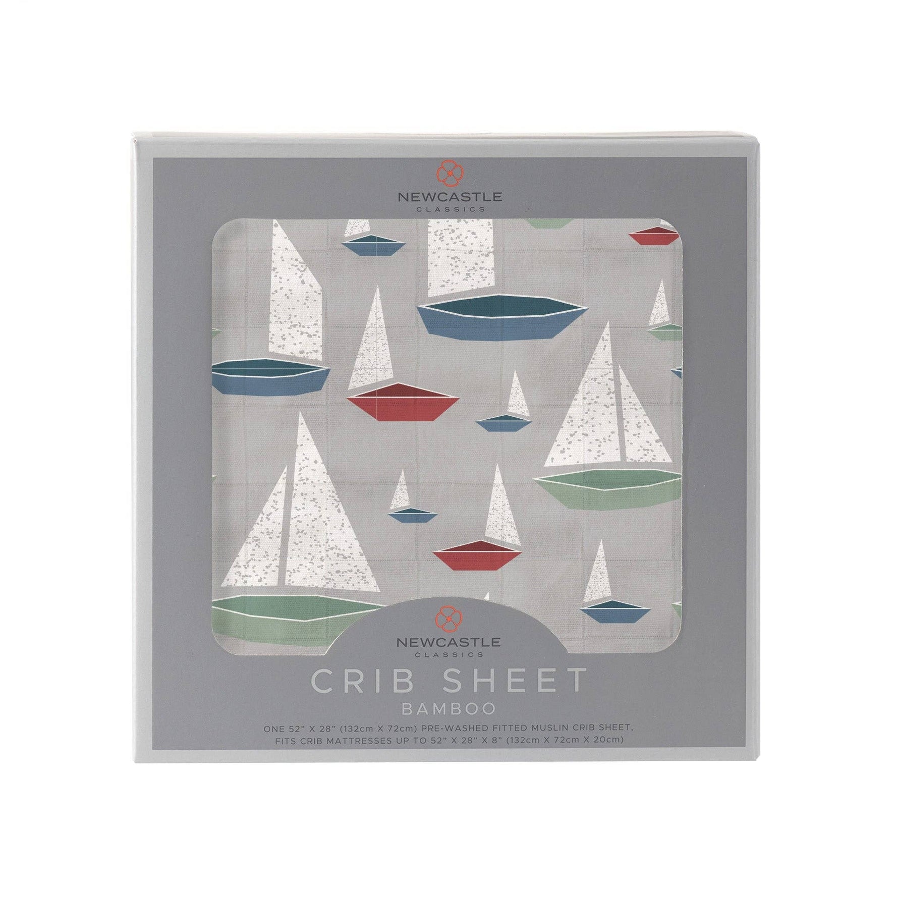 Newcastle Classics Newcastle Classics Marina Sailboats Bamboo Muslin Fitted Crib Sheet 28x52Everetts Place