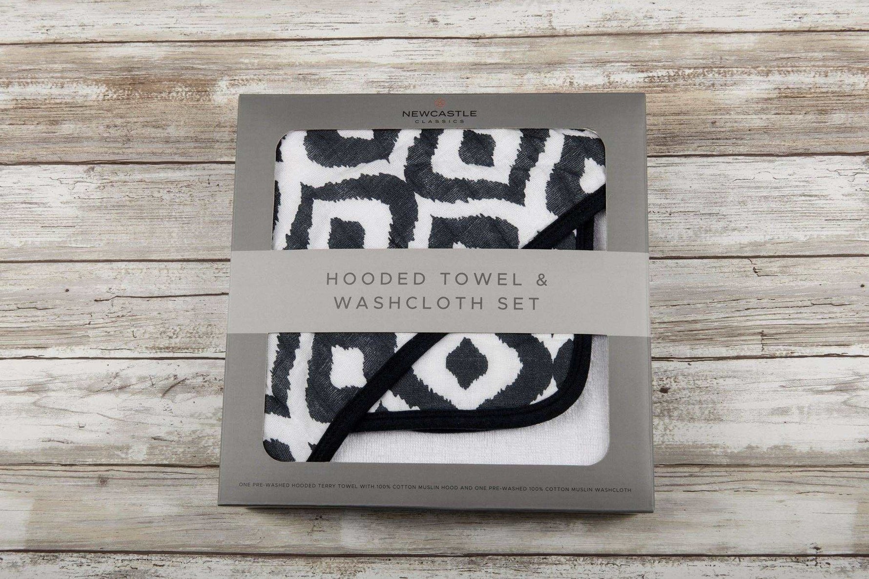 Newcastle Classics Newcastle Classics Moroccan Blue Cotton Hooded Towel Set for Kids - Baby & Toddler > Baby Bathing Bamboo Hooded Towel & Washcloth Set