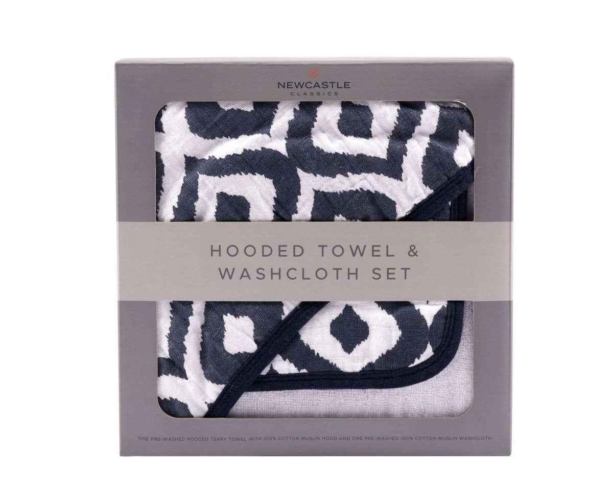 Newcastle Classics Moroccan Blue Cotton Hooded Towel Set for Kids - Everetts Place